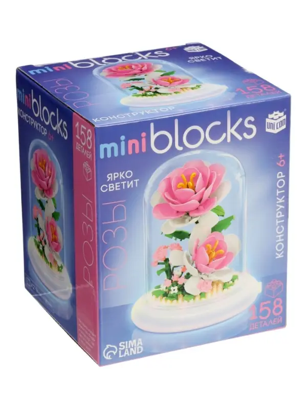 UNICON Конструктор Mini Blocks Розы 158 деталей, свет UNICON Конструктор Mini Blocks Розы 158 деталей, свет