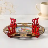 Подставка пасхальная на 8 яиц "Собор с хохломой".