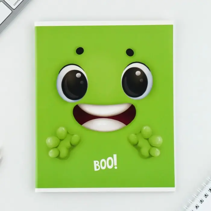 Тетрадь в клетку, 48 л., А5, на скрепке, блок №1, Boo!, МИКС Тетрадь в клетку, 48 л., А5, на скрепке, блок №1, Boo!, МИКС