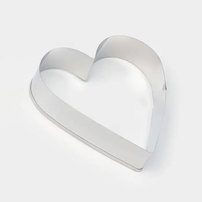 Формы для печенья Доляна &laquo;Сердечко&raquo;, набор 5 шт., 7.5&times;7.4 см, металл, серебристые