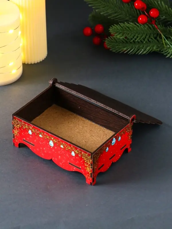 Шкатулка новогодняя "Счастья и радости" 14х9,3х6 см