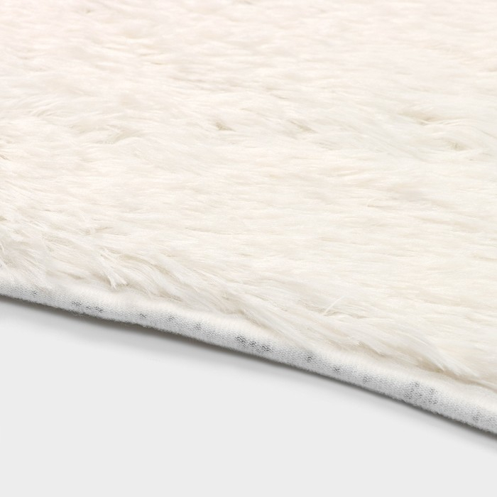 Коврики для ванной и туалета Доляна «Пушистик», 2 шт: 40×50 см, 50×80 см, цвет белый