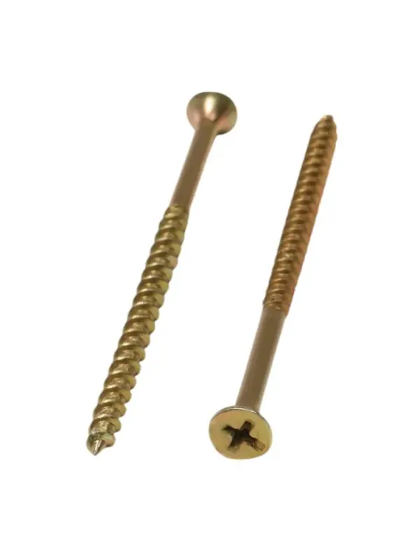 Саморез 4.2&times;89(90) мм ТУНДРА PREMIUM, потай, крупная резьба, шлиц PH, желтый цинк, 1 кг