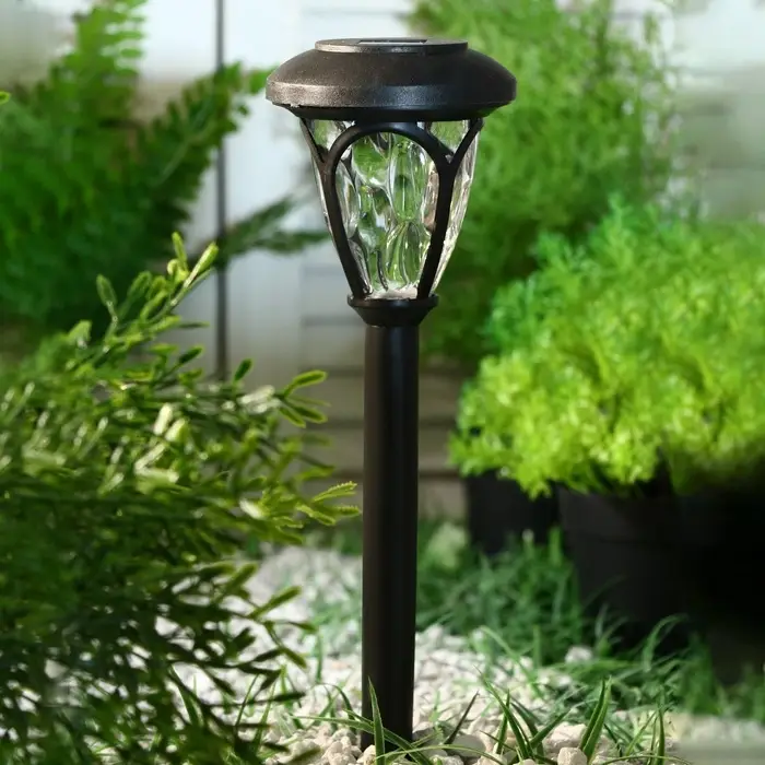 Садовый светильник &laquo;Ретро&raquo;, уличный, на солнечной батарее, 9.5&times;39.5&times;9.5 см, 1 LED, свечение белое