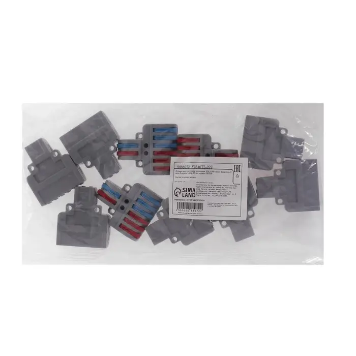 Клемма электрическая проходная, 32 А, 0.08-4 мм2, фаза/ноль, 2 ввод 6 вывод, набор 10 шт.