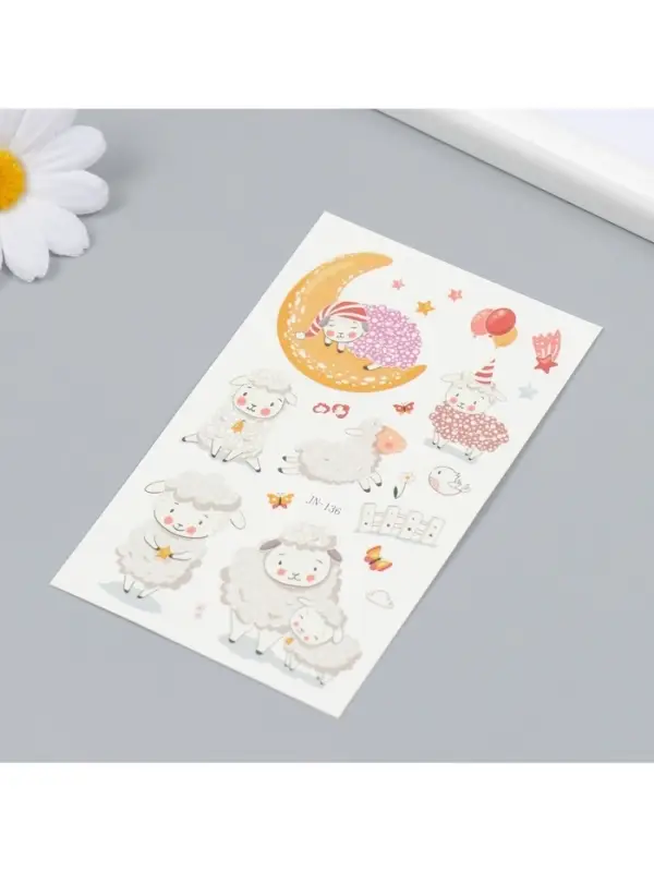 Переводные тату на тело светящиеся «Сонный барашек», 12×7.5 см