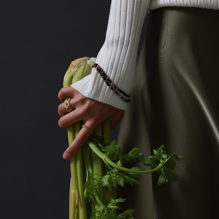 Кольцо набор 2 штуки «Кристаллы» цепь, цвет бежевый, размер МИКС