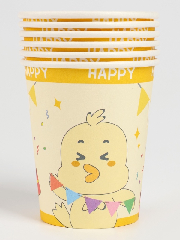 Набор бумажной посуды Набор бумажной посуды "Счастливый цыплёнок", набор 12 шт.