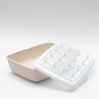 Лоток для кошек ALTA, 50&times;38&times;13.5 см, с сеткой, пластик, белый, бежевый