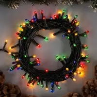 Гирлянда &laquo;Нить&raquo; 5.5 м, IP20, тёмная нить, 140 ламп, свечение мульти, 8 режимов, 220 В