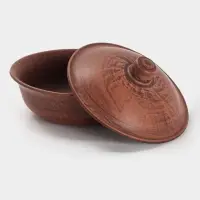 Форма для запекания с крышкой, 550 мл., 16&times;11 см, красная глина