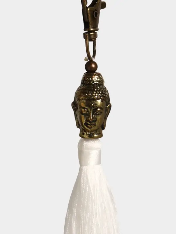 Брелок-кисточка Брелок-кисточка "Будда" 17 см, цв. белый, золотистый