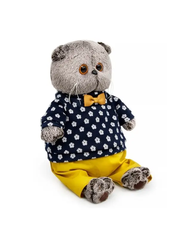 Мягкая игрушка &laquo;Басик&raquo;, в джемпере в цветочек, 22 см