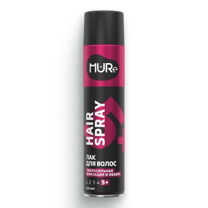 Лак для волос MURE Сверхсильная фиксация 5+ , 225 мл Лак для волос MURE Сверхсильная фиксация 5+ , 225 мл