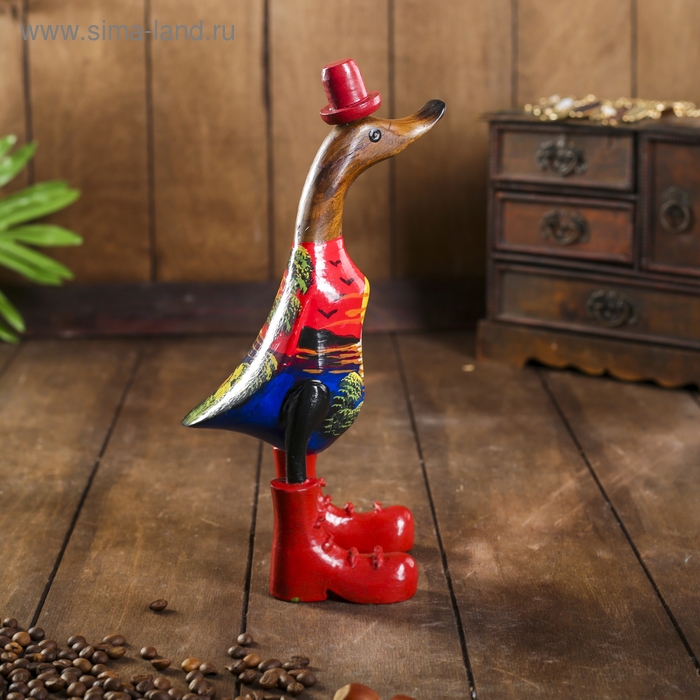 Сувенир Сувенир "Утка с пейзажем" дерево 13х9х27 см