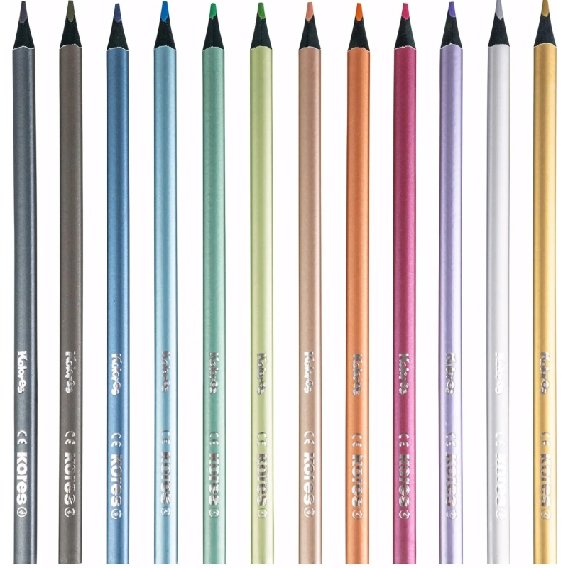 Карандаши цветные Kores Kolores Metallic Style 12шт трехгр пласт кор 93316
