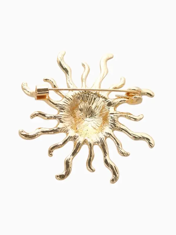 Брошь &laquo;Солнце&raquo;, цвет золото