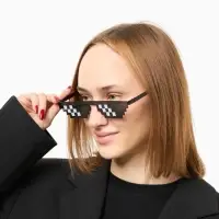 Очки солнцезащитные пиксельные &laquo;OneSun. Пиксели&raquo;, линза 6.2&times;3 см, чёрные