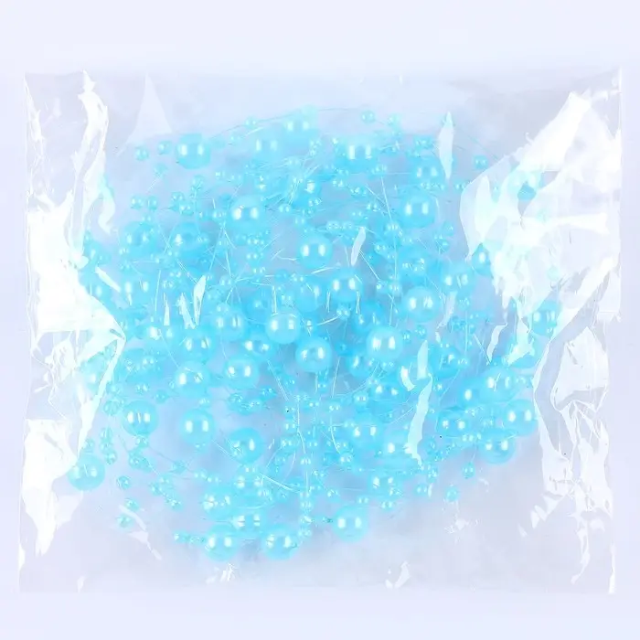 Леска для декора с бусинками, длина — 4,8 м, цвет голубой