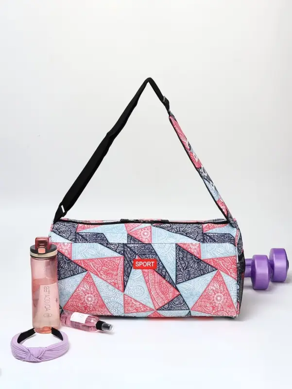 Сумка спортивная на молнии TEXTURA, боковой карман-сетка, регулируемый ремень, средний размер, красная