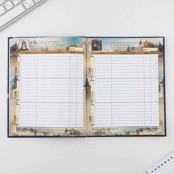 Дневник школьный 1-11 класс универсальный &laquo;Россия&raquo;, твердая обложка 7БЦ, глянцевая ламинация, 40 листов