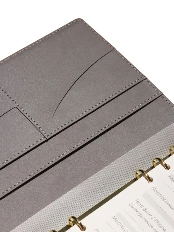 Органайзер на кольцах, А5, с клапаном, 80л, линия, к/зам, с ручкой, Коричневый Органайзер на кольцах, А5, с клапаном, 80л, линия, к/зам, с ручкой, Коричневый