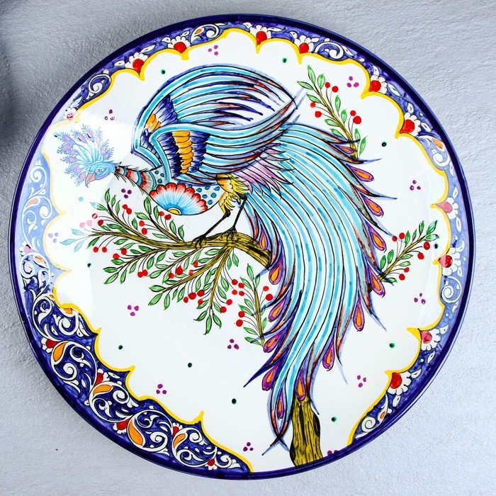Ляган Риштанская Керамика "Жар-птица", 42 см