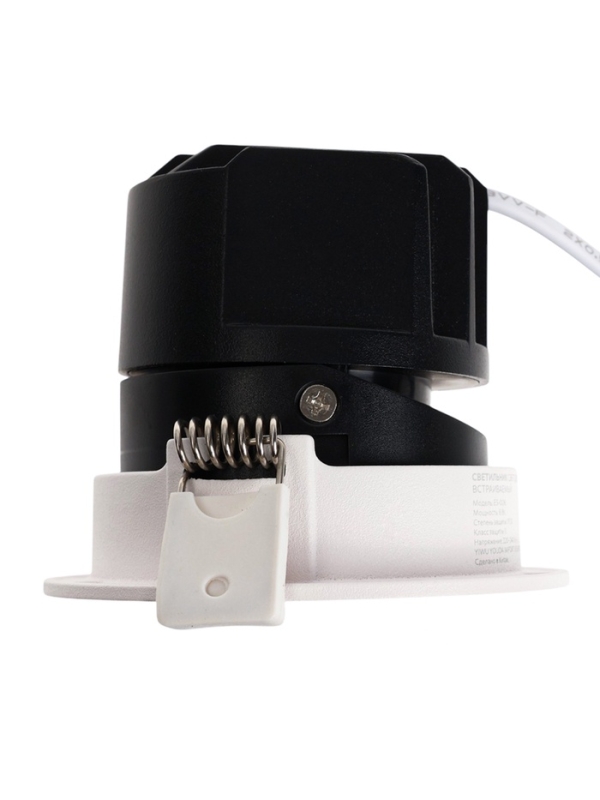 Светильник светодиодный встраиваемый, поворотный, 6Вт, 6500К, с драйвером, D75, черно-белый   107130 Светильник светодиодный встраиваемый, поворотный, 6Вт, 6500К, с драйвером, D75, черно-белый   107130
