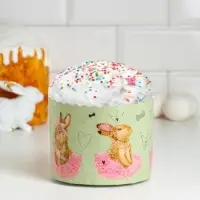 Форма бумажная для кулича &laquo;Зайчики&raquo;, 110&times;85 мм, МИКС