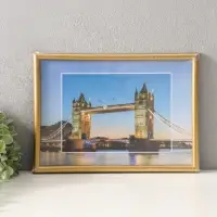 Фоторамка для фото 21х30 см, с паспарту 15х21 см, Vivo, золото