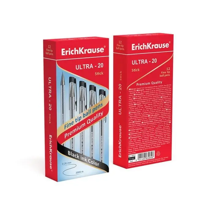 Ручка шариковая Erich Krause ULTRA-10, узел-игла 0.7 мм, толщина линии 0,26 мм, чернила чёрные, длина линии письма 2000 метров Ручка шариковая Erich Krause ULTRA-10, узел-игла 0.7 мм, толщина линии 0,26 мм, чернила чёрные, длина линии письма 2000 метров