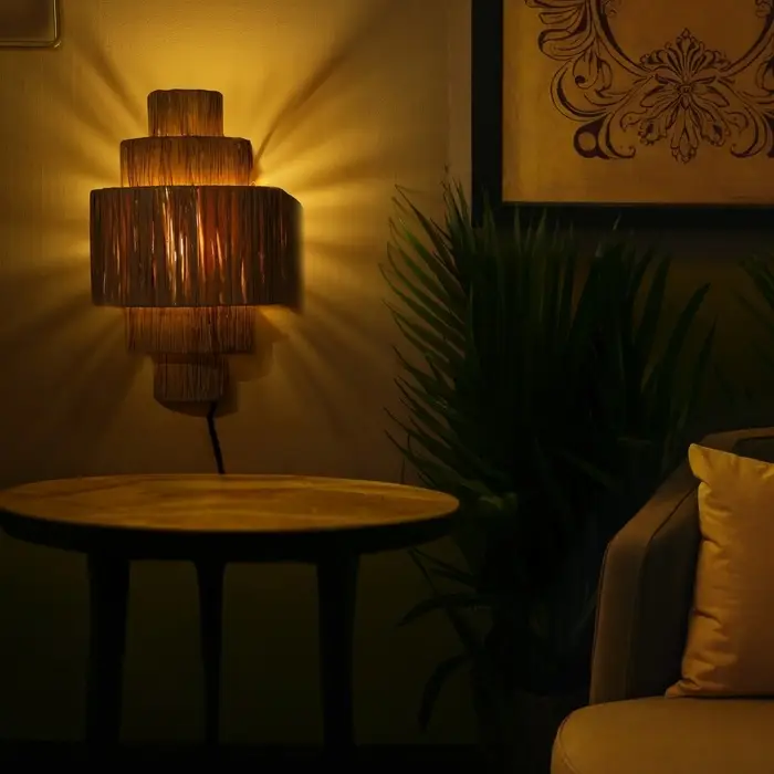 Светильник настенный из ротанга Светильник настенный из ротанга "Водопад" 1х120Вт, Е27, 20х14х32 см