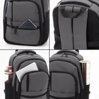 Рюкзак школьный, 2 отделения, 5 карманов, водонепроницаемое дно, 26&times;14&times;39 см, серый