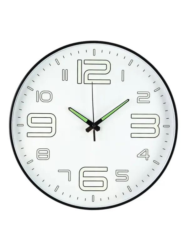 Часы настенные интерьерные &laquo;Классика&raquo;, плавный ход, светящиеся, d=35 см
