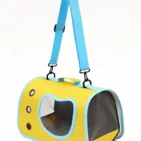 Сумка - переноска каркасная &laquo;Кошачий вид&raquo;, 41&times;27&times;25 см, жёлтая, бирюзовая