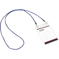 Бейдж Attache Economy 108x66 150мкм,шнур.2заж 45см син, вкладыш90x60 5шт/уп