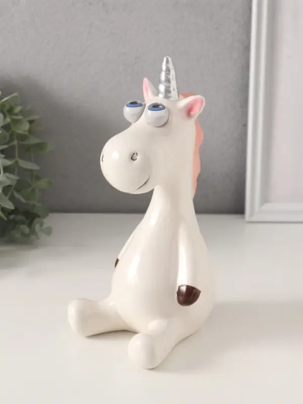 Копилка для денег &laquo;Единорожек-пучеглаз&raquo;, керамика, 9&times;10.9&times;20.3 см