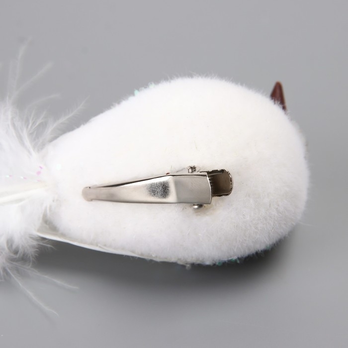 Пушистики на прищепке набор 2 шт Пушистики на прищепке набор 2 шт "Голубки с блестками и длинным хвостом" белые 5х6х15 см