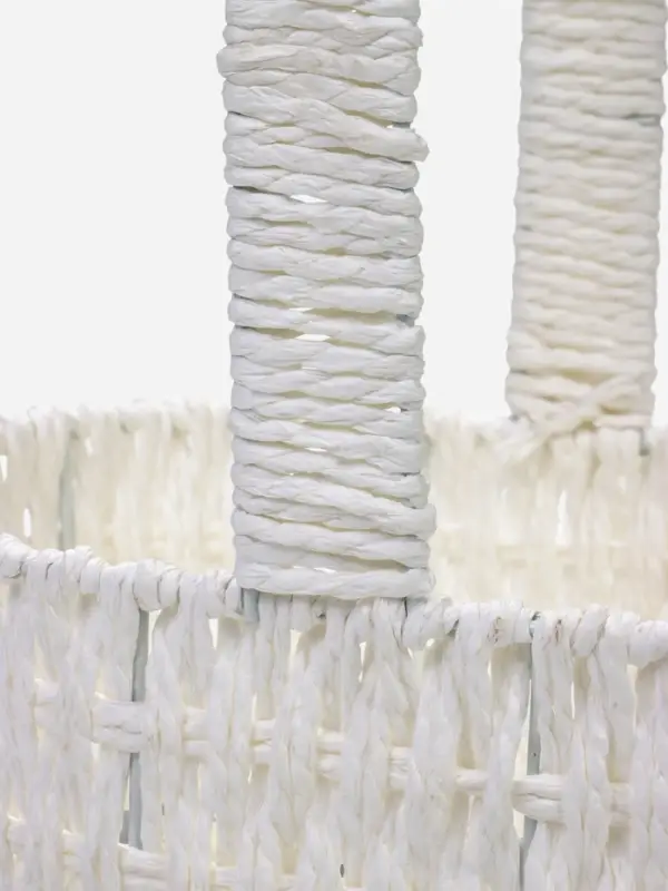 Набор корзин 3 шт пластик 25х17х11 22х14х9 19х10х7 см ручка h=10 см белый овал