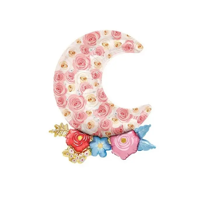 Воздушный шар фольгированный 35 Воздушный шар фольгированный 35" «Луна в цветах», фигура