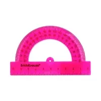 Транспортир 10см 180°, ErichKrause "Neon Solid", пластик, непрозрачный, коробка-дисплей, МИКС