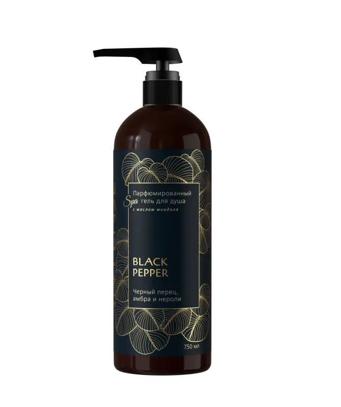 Гель для душа парфюм. Intense "Black pepper/чёрный перец" 750 мл. с дозатором Clean&Green CG8516