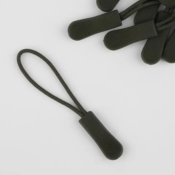 Пуллер для молнии, 2.5 см, 6×0.8 см, 10 шт., хаки