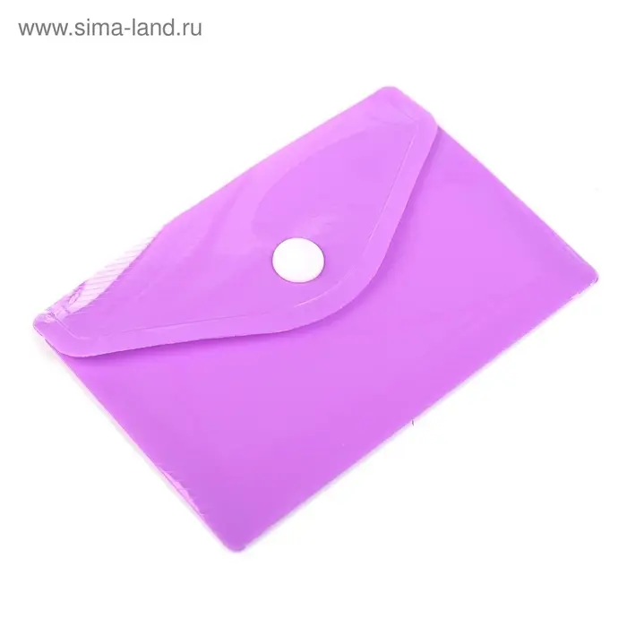 Папка-конверт на кнопке, А7, 180 мкм, Calligrata рифлёная, флуоресцентная, МИКС