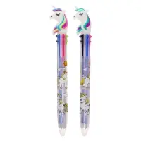 Ручка шариковая многоцветная, автоматическая &laquo;Единорог&raquo;, 6 цветов (штрихкод на штуке)