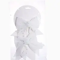 Ёлочные игрушки 2 шт., бантики, &laquo;Зимнее волшебство. Бант с пайетками&raquo; пластик, 12&times;12 см, белый