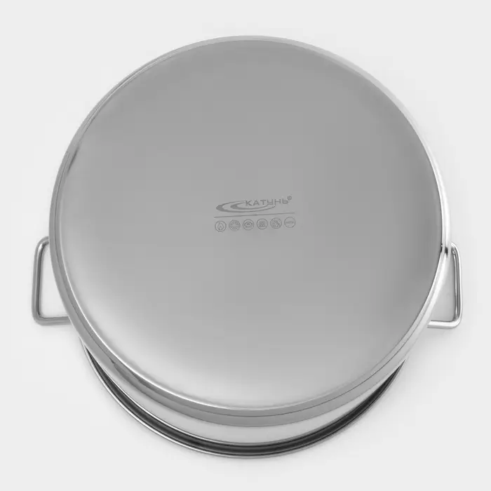 Котёл Катунь &laquo;Общепит&raquo;, 30 л, d=40 см, h=28 см, с крышкой, капсульное дно, индукция, нержавеющая сталь, хромированная