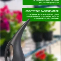 Лейка с длинным носиком, 1.5 л, без рассеивателя, чёрная, Greengo