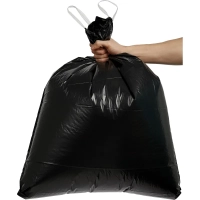 Мешки для мусора ПВД 100л 50мкм 10шт/рул черные 65x80см Luscan с зав-ми_СПБ