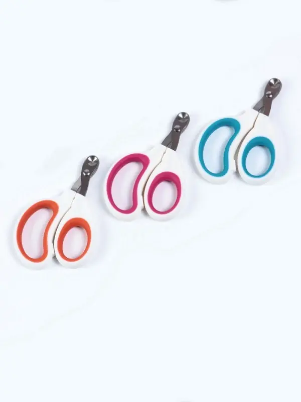 Ножницы - когтерезы, c отверстием для когтей, цвет МИКС